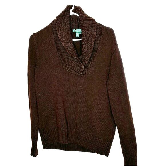 Lauren Ralph Lauren Sweaters - Lauren Ralph Lauren Women Sweater XL Brown Shawl Collar  Classic